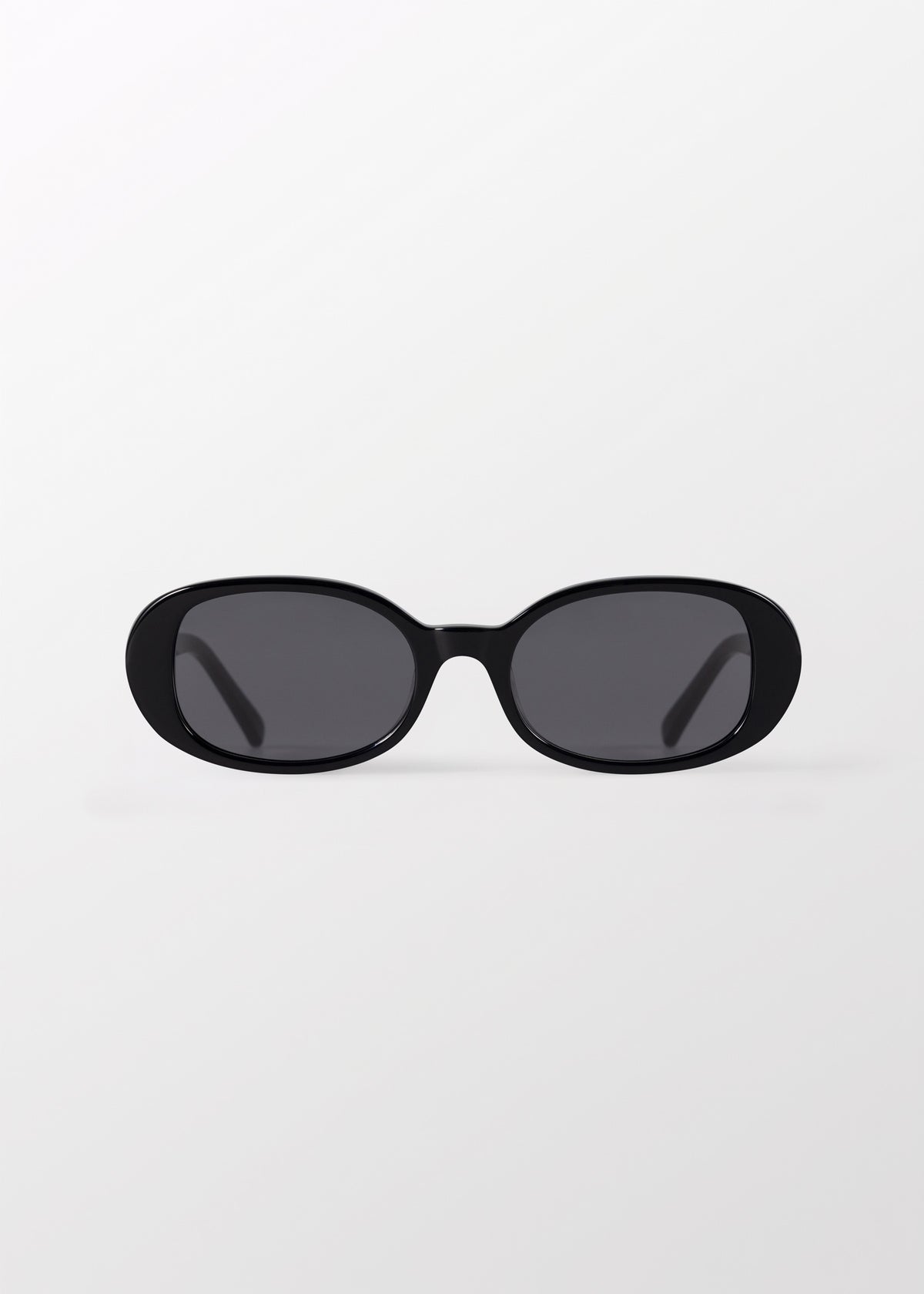 Delphine Black Oval Sunglasses