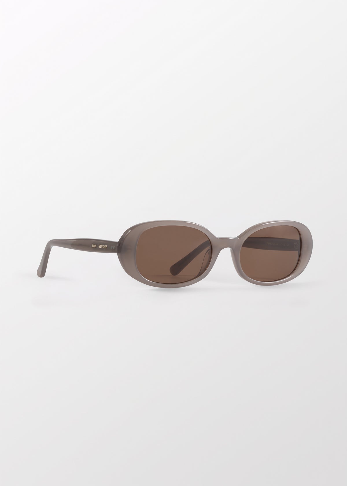 Delphine Milky Grey Oval Sunglasses